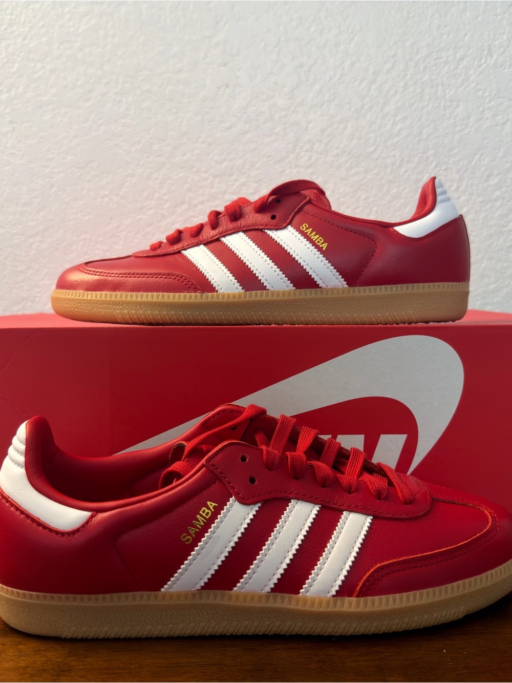 Adidas Samba OG 'Red White Gum' JR0881 Men's Size 8